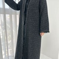 Nouvelle mode Abaya modeste pour femmes Abaya de luxe pour femmes ethnique islamique ouverte Abaya musulmane pour l'automne et l'hiver vêtements pour femmes