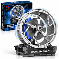 Supercar Dark Night Sound Wheel Pendulum MOC, Ensemble de blocs de construction à manivelle, Modèle en plastique, Jouet compatible avec les éléments de construction électriques