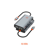 1000 Mbit/s 3,5mm Audio anschluss 11 in 1 USB C Hub Otg Adapter Splitter 3 USB3.0 PD SD/TF VGA 4 K30Hz Computer Docking station