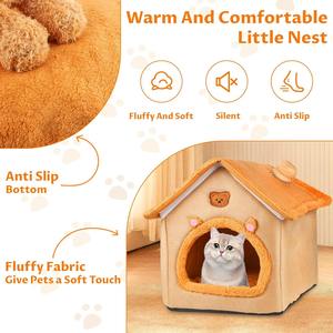 Heiz matte für Haustiere Indoor für Katzen & Hunde Katzen nest kissen mit Heizkissen All-in-One Pet Shelter Hunde bett - Product Image 4
