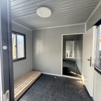 Maison conteneur modulaire à double étage, résistante au vent, pour centre de services temporaire sur autoroute