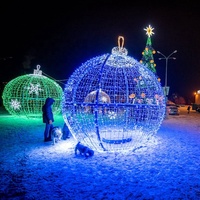 Boule géante décorative LED 3D de Noël d'occasion pour l'extérieur, la décoration de paysage et de mariage, indice de protection IP65, certifiée CE RoHS