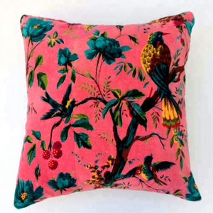 Nuevas llegadas 2021: Cojín cuadrado con estampado de pájaros, funda de terciopelo con estampado digital superclaro, 100% algodón, 45x45 cm - Product Image 1