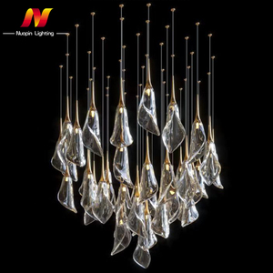 Sản Phẩm Mới Trong Nhà Sảnh Khách Sạn Hội Trường Cầu Thang Treo Ánh Sáng Mặt Dây Chuyền Thủy Tinh Hiện Đại Hoa Đèn Chùm - Product Image 2