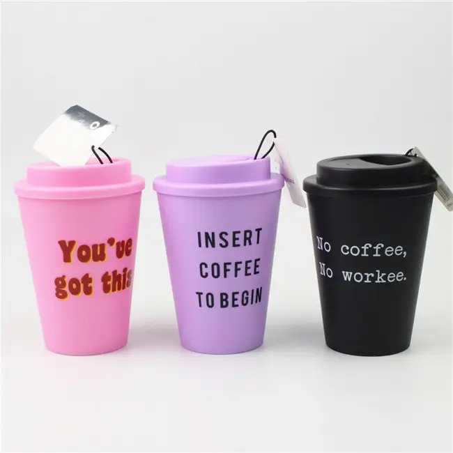 Plastic Frosted Reusable double wall plastic tumbler resembles