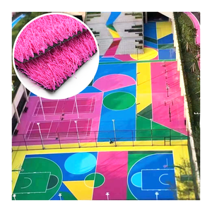 Hierba <span class=keywords><strong>artificial</strong></span> rosa de aspecto natural y <span class=keywords><strong>color</strong></span> múltiple, muestras gratuitas para guardería y parque infantil - Product Image 4