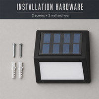 Lampe murale solaire IP65 en polycarbonate, 6 LED SMD, 3500K blanc chaud, éclairage nocturne automatique pour jardin et terrasse