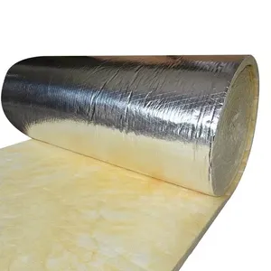 Aislamiento térmico con revestimiento de aluminio, rollos de lana de vidrio de fibra súper fina, 16kg, 25mm, gran oferta de fábrica