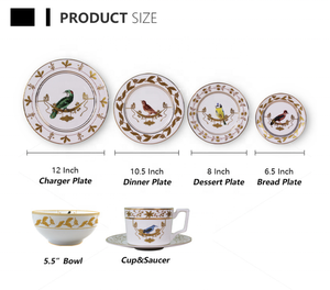 Ensemble européen d'assiettes de luxe en porcelaine pour mariages - Product Image 6