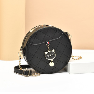 Nova Chegada Bolsa Redonda Mini em Forma de Gato, Estilo Coreano, Bolsa de Ombro com Corrente em Couro PU para Mulheres - Product Image 2