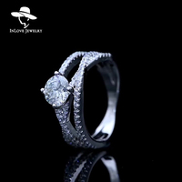 Bague en diamant Moissanite classique en argent sterling 925 pour femmes filles fêtes-livraison directe disponible
