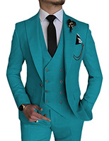 Costume Homme Italien Business Coupe Ajustée 3 Pièces Bleu Royal pour Mariage, Bal et Cérémonies