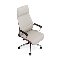 Chaise de bureau de luxe à dossier haut en cuir PU, chaise de direction avec fonction de verrouillage inclinable à n'importe quel angle