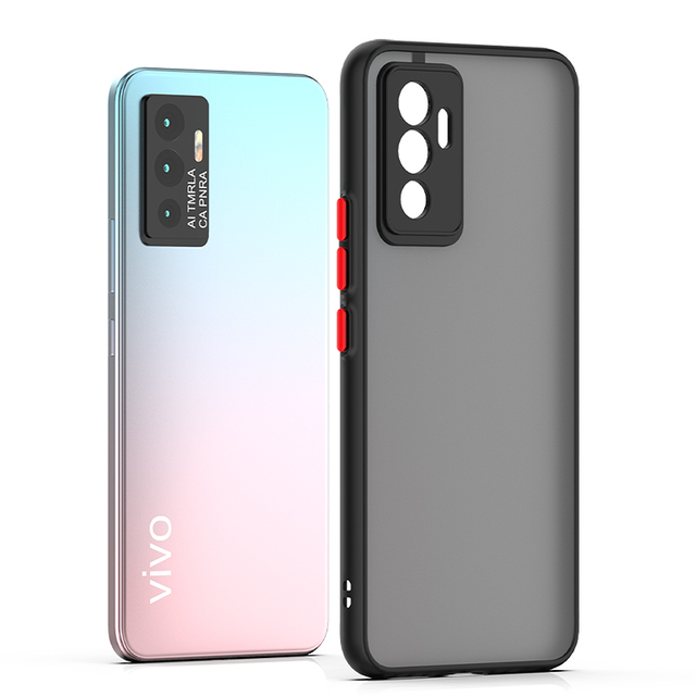 Anti Fingerprint Scratch Resistance Translucent Frosted Matte Smoke Back Phone Case for Vivo V29e V21e V29 Y27s Protector Cover