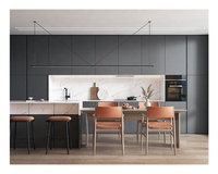 Cuisine modulaire grise mate de haute qualité au design moderne pour villa