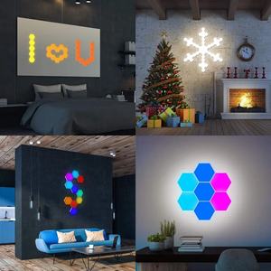 Nouvelle lampe hexagonale quantique LED avec télécommande via l'application Tuya, compatible Wi-Fi BT, pour la maison intelligente, idéale pour salle de jeux, studio de danse, lampe murale musicale - Product Image 5