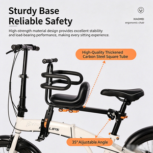 Porte-enfant avant amovible pour vélo, siège de vélo pour bébé avec coussin confortable, accessoire de cyclisme familial en plein air - Product Image 3