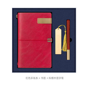 Carnet de voyage A6 personnalisé avec stylos <span class=keywords><strong>gel</strong></span> en bois de rose et marque-pages Boîte cadeau tout-en-un pour la <span class=keywords><strong>couture</strong></span> avec couverture en cuir - Product Image 3
