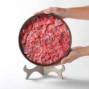 Plato redondo de melamina A5 6048-9.8 para servir carne de res, cordero, parrilla, hot pot y filetes. - Product Image 1