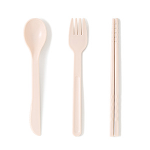 Cutlery <b>Set</b> Portable Eco-friendly 3 Pcs Wheat Straw Knife Fork Chopsticks for Kids Student School <b>Lunch</b> Box Camping Travel - Product Image 1