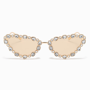 Lunettes de soleil œil de chat pour femme, nouvelle mode, monture métallique avec strass et diamants - Product Image 2