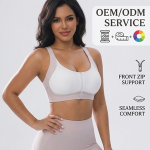 <span class=keywords><strong>Sujetador</strong></span> Deportivo Suave con Cierre Frontal Personalizado OEM, Sin Costuras, Ropa Deportiva Activa con Soporte Medio para Yoga y Running, Bralette para Mujer - Product Image 1
