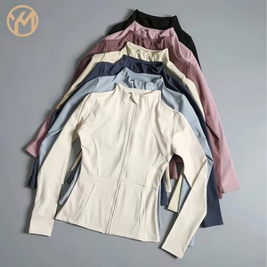 Chaqueta Deportiva Yimo Nueva para <span class=keywords><strong>Mujer</strong></span>, Colores Sólidos, para Fitness, Yoga, Ejercicio, Correr al Aire Libre, Manga Larga, Cierre Completo - Product Image 1