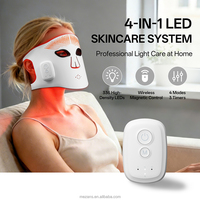 Masque facial LED multi-spectre 252 puces haute densité 4 modes 660nm 850nm sans fil rechargeable 2000mAh avec minuteur intelligent pour usage en salon