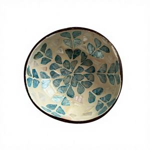 Bol décoratif haut de gamme fait main avec incrustation de nacre et mosaïque de coquillages, écologique, non toxique, sans danger pour les aliments, recouvert d'huile de coco, vente en gros - Product Image 1