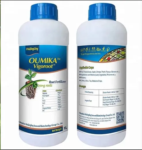 Enzimólisis biológica Extracto de algas marinas Líquido Agricultura orgánica Plantas Foliar Soluble en agua Fertilizante de algas marinas