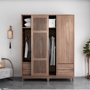 Armoire en bois moderne, organisateur de placard personnalisé, armoire de rangement, porte coulissante à battants, meubles de chambre à coucher durables pour la vente en gros - Product Image 2