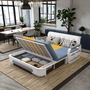 Canapé-<span class=keywords><strong>lit</strong></span> pliable moderne et élégant en métal, gain de place, avec rangement extensible, design rétractable pour les petites pièces à 3 personnes - Product Image 6