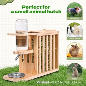 Soporte de agua de madera para hámster, soporte vertical para botella de agua, comedero para pez globo, comedero para mascotas pequeñas - Product Image 3