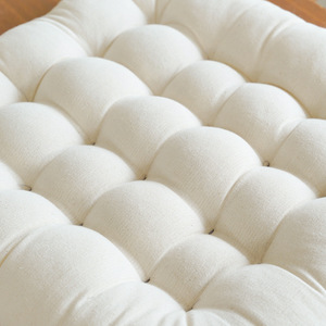 Coussin de siège carré multi-aiguilles en coton uni, style minimaliste toutes saisons, avec rembourrage épais en coton PP - Product Image 5