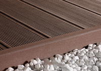 Revêtement de terrasse en bois-plastique moderne, extérieur, solide, rainuré, antidérapant, écologique, imperméable, garantie 5 ans pour balcon, jardin, terrasse