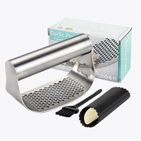 Ingebouwde Flesopener Smash Knoflookpers Rocker Heavy Duty Roestvrijstalen Gehaktmolen Crusher Chopper Met Dunschiller En Schraper