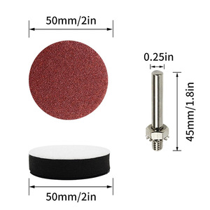 Sanding Discs 50mm 2in Adhesive Backed <b>Foam</b> <b>Pad</b> With Mandrel For Grinding Polishing Tools - Product Image 1