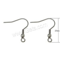 Boucles d'oreilles en acier inoxydable 316 Crochet Trou: 2mm accessoires de bijoux