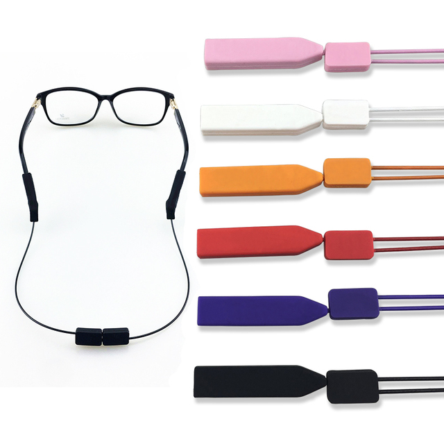 Adjustable Anti-Slip Silicone+ABS Sunglasses Retainer with 14-Inch Cord Eyewear Holder Strap Comfortable Eyeglasses Parts