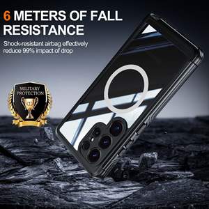 Anti-Slip Strong Magnetic Ring Carregamento sem fio à prova de choque Hard PC Glass <span class=keywords><strong>Front</strong></span> <span class=keywords><strong>Cover</strong></span> Back Phone <span class=keywords><strong>Cover</strong></span> para Samsung S25 Edge - Product Image 5