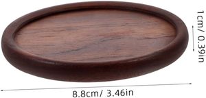 Sous-verres en bois de hêtre/noyer personnalisés avec logo, pour tasses à thé et café, 8,8 cm, modernes, de haute qualité, pour la maison et l'hôtellerie - Product Image 2