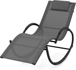 <span class=keywords><strong>Chaise</strong></span> à bascule d'extérieur, <span class=keywords><strong>chaise</strong></span> <span class=keywords><strong>longue</strong></span> à bascule, <span class=keywords><strong>chaise</strong></span> <span class=keywords><strong>longue</strong></span> zéro gravité avec tissu Teslin, appui-tête amovible - Product Image 1