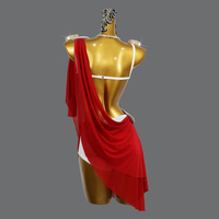 Robe de danse latine rouge pour enfants, costumes de danse, jupes pour filles, scène, femmes, ballet, robe de compétition latine, costume de performance de danse