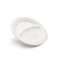 Assiette en bagasse de canne à sucre biodégradable et compostable, assiette jetable écologique, plateau de service alimentaire, vente en gros