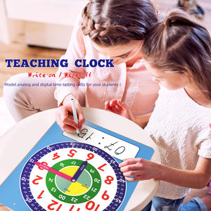 Modello di orologio magnetico, puzzle educativo per bambini con adesivo magnetico, design a forma, strumento didattico scrivibile e riutilizzabile - Product Image 3