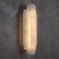 Lampe murale design moderne LED en albâtre Style rétro français Éclairage simple pour la décoration de la chambre à coucher du porche du salon