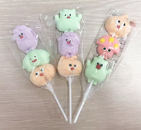 Grosir buah eksotis buatan tangan permen Lollipop Marshmallow dengan dekorasi Icing dalam kemasan tas