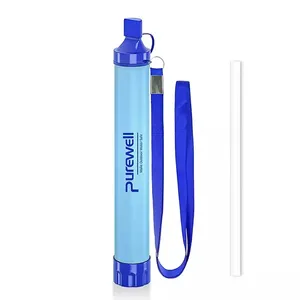 Outdoor Water Filter Personal Water Filtration Straw Emergency Survival Gear Water Purifier for Camping Hiking Climbing