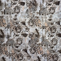 Kain Jacquard Rajut Brokat Bunga Mawar 3D Cetak Mewah 150D 100% Poliester 220gsm Tahan Kusut untuk Pakaian Anak Perempuan