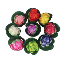 Fleurs de lotus artificielles flottantes, plantes de nénuphar DIY, feuilles de lotus pour mariage, décorations flottantes pour piscine et aquarium